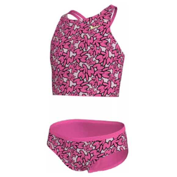 Nike Girls' Spiderback Midkini Set - Hyper Pink
